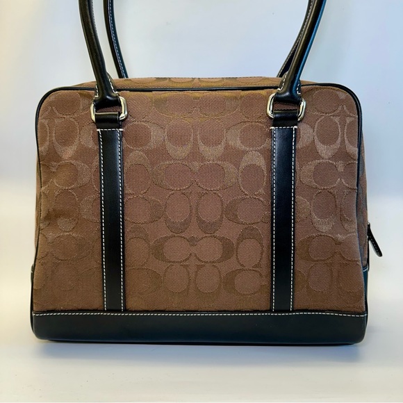 Coach Limited Edition Signature Brown Jacquard Leather Satchel - Picture 3 of 12